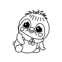 Obraz premium Cute Sitting Penguin Illustration