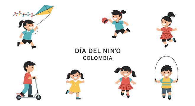 Children celebrating dia del nio in colombia
