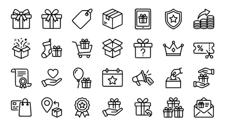 Fototapeta premium E commerce and gift icons