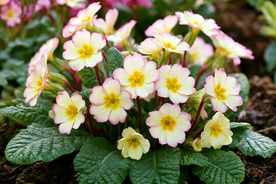 Primroses are flowers that form small bushy plants. Primroses are plants that bloom in the spring season.