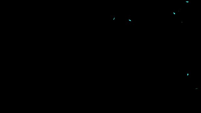 FINAL Cyan Particle Flight Across a Dark Void. Futuristic Energy Trail Motion Background