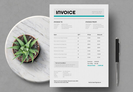 Modern Corporate Invoice Template Layout