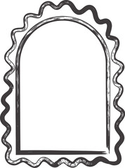 Fototapeta premium Frame With Wavy Border Line Art