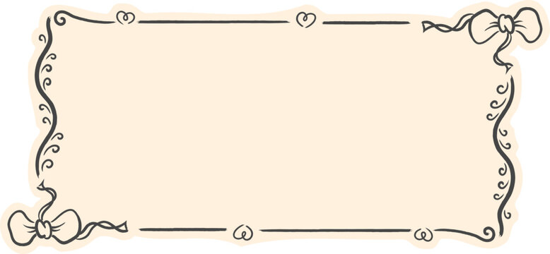 Frame With Bows And Ribbons Doodle
