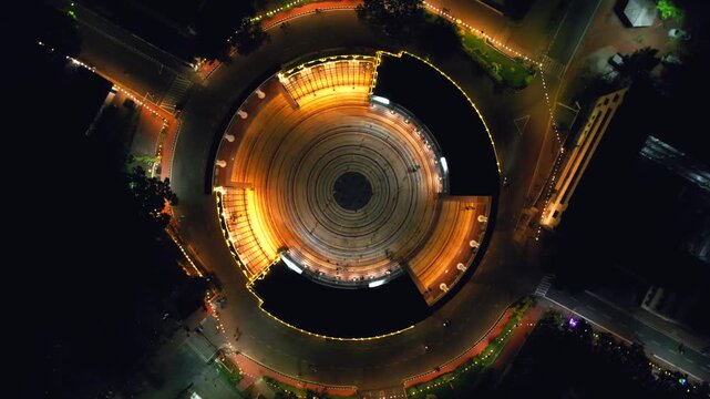 Manipal City Night View, Manipal, Udupi, drone view