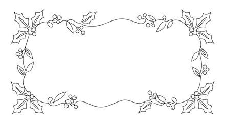 christmas holly berry frame © vladbokii