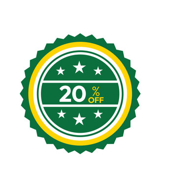 20 percent off sale_Circle stamp icon decorative seal shape