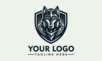 Fototapeta premium Professional Wolf Shield Mascot Vector Logo Illustration for Sport Team Identity