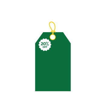 20 percent off sale_Vertical ticket icon long perforated label shape