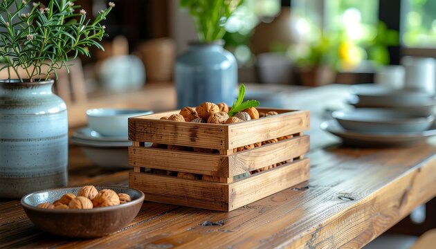 Wooden cutting board with stacked cookies and tea.