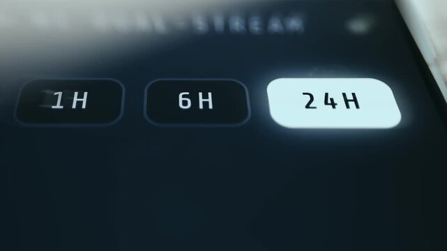 User selecting 24H timeframe from a time selection interface