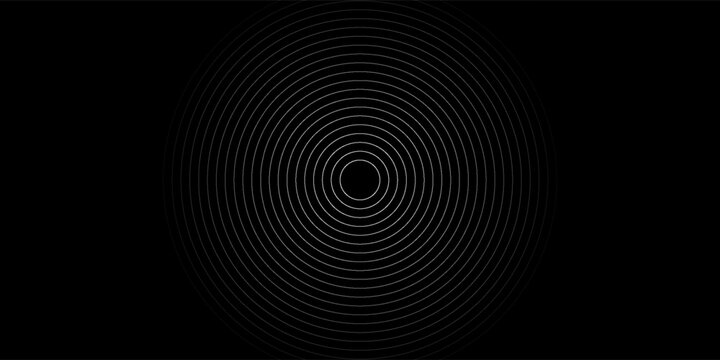 Create a bold look with a centric circle background featuring vector graphics of sound waves.