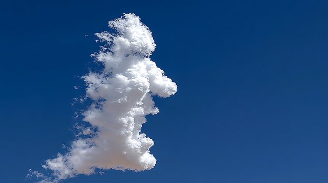 Fluffy white clouds floating against a clear blue sky background