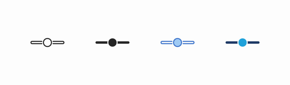 Set of slider icon collection in multiple style. Icon suitable for web and mobile application
