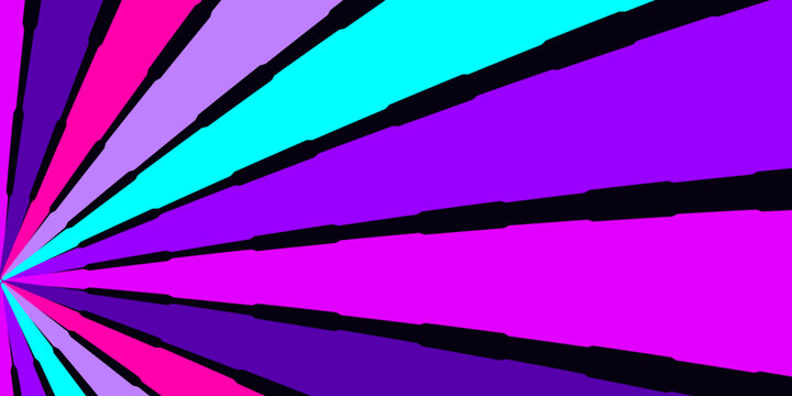 Colorful abstract geometric lines radiating from a point Vector, illustration