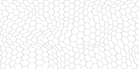 Fishing or soccer net. Repeated hexagon pattern. Black wired mesh texture isolated on white background. Metallic or fabric fence, cage or lattice structure. Vector graphic Illustration. © Sainal