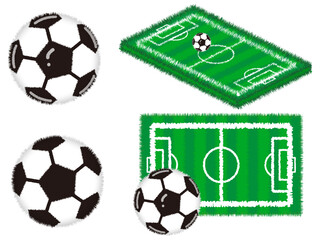 Obraz premium サッカーボールのイラスト素材セット2