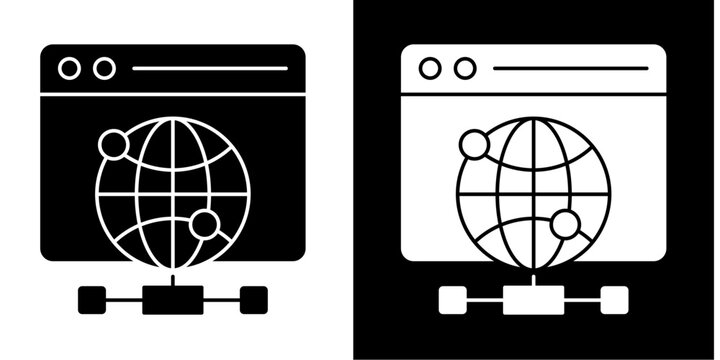 Web Hosting Icon Set White Glyph Style Collection