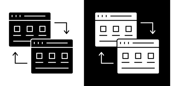 Page Redirect Icon Set White Glyph Style Collection
