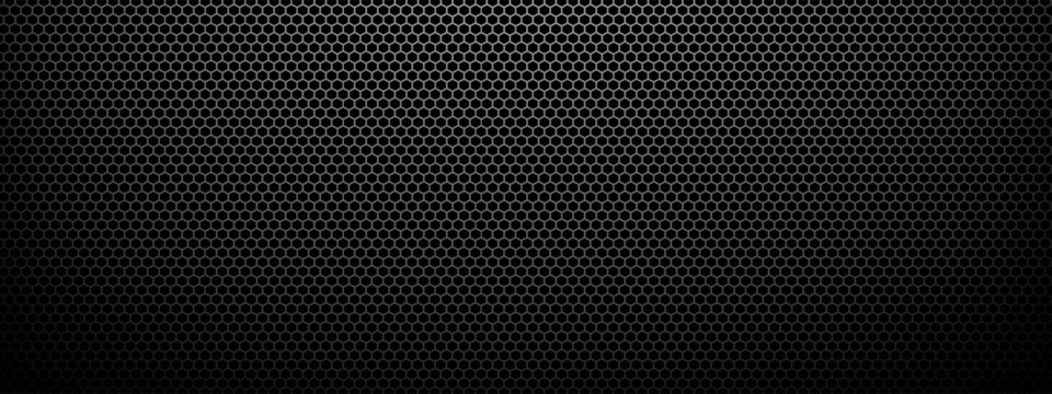 Black metal texture steel background. Perforated sheet metal. vector