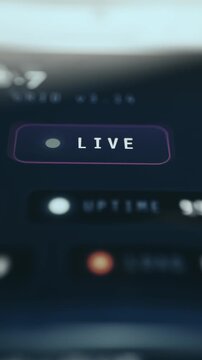 Live button featuring a white indicator dot