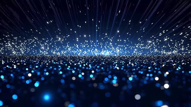 Digital technology blue silver wave curve abstract background