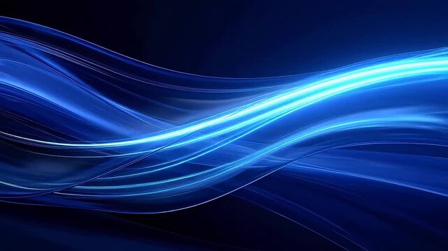 Digital technology blue silver wave curve abstract background