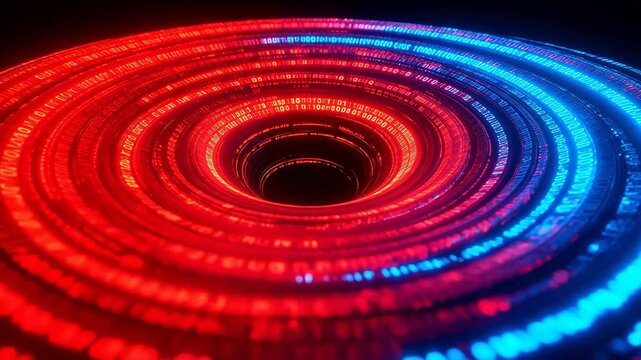 Digital binary code spiral tunnel