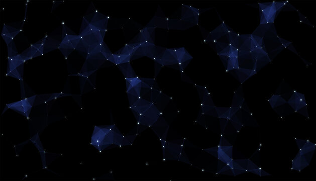 Abstract blue plexus network on black background