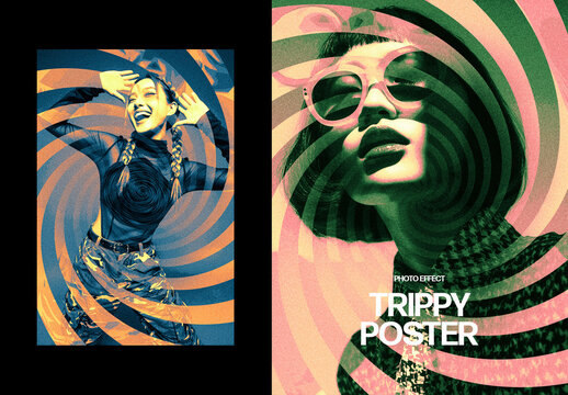 Vertical Trippy Poster Effect