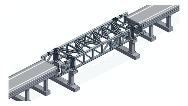 Detailed View of Industrial Steel Bridge Structure for Construction Projects.