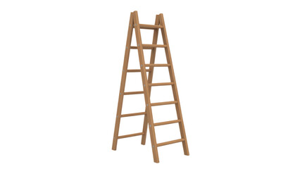 Simple wooden step ladder standing upright Vector © Mahanz
