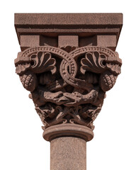 elements of architectural decorations of buildings, ancient arches and columns, pommel and patterns, on the streets in Barcelona, public places. © Kozlik_mozlik