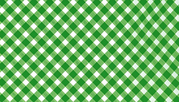 Green and White Gingham Pattern Background for Crafts and Design.