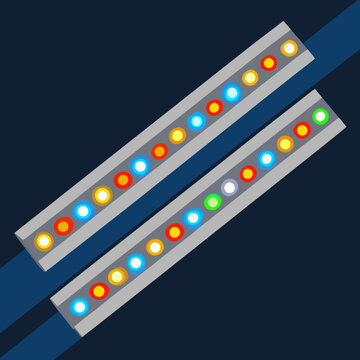 Colorful LED Light Strips Illuminated with Vibrant Displays