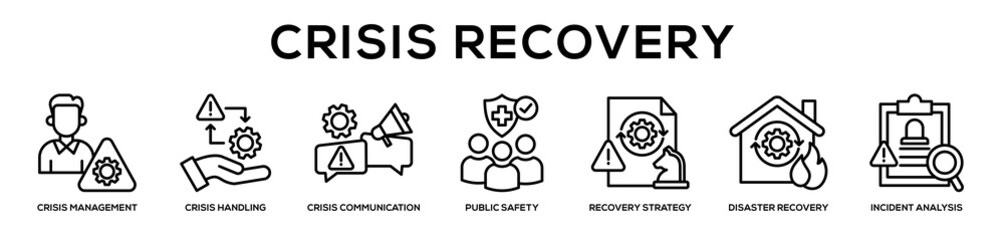 Obraz premium Crisis Recovery web banner icon illustration concept