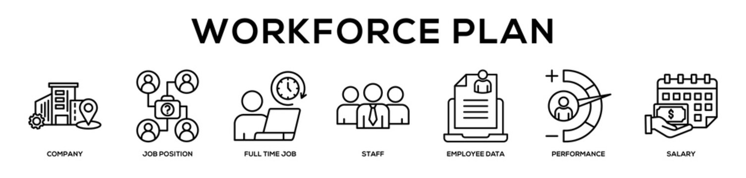 Workforce Plan web banner icon illustration concept