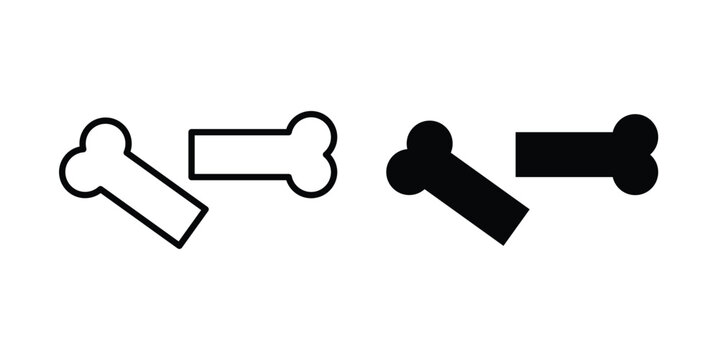 Bones icon outline drawing and clipart version