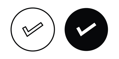 Check or tick mark icon outline drawing and clipart version © David
