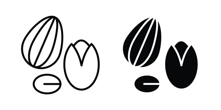 Dried fruit icon outline drawing and clipart version