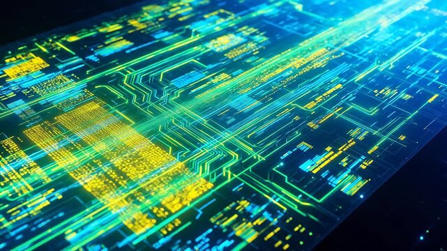 Colorful circuit board patterns