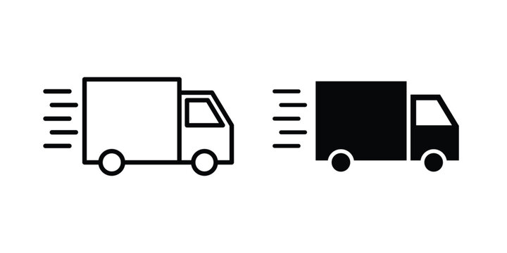 fast delivery icon outline drawing and clipart version