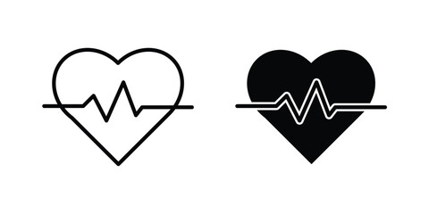 Heartbeat icon outline drawing and clipart version © David