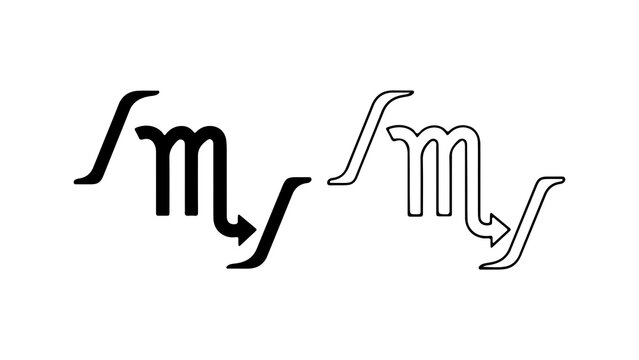 Scorpio Zodiac Sign With Mathematical Integral Symbol Icon