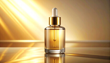 Naklejka premium Luxury Skincare Serum Product Display 