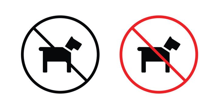 No dogs allowed sign outline drawing and clipart version