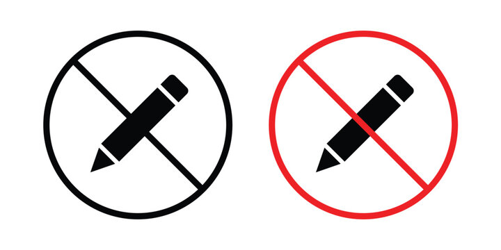 No writing sign outline drawing and clipart version