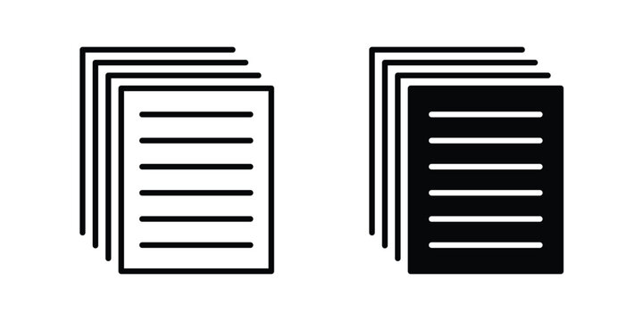 paper stack icon outline drawing and clipart version
