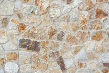Fototapeta premium Stone cement texture wall background,big stone wall,mediterranean architectureminimal concept,Old traditional house wall texture,copy space.