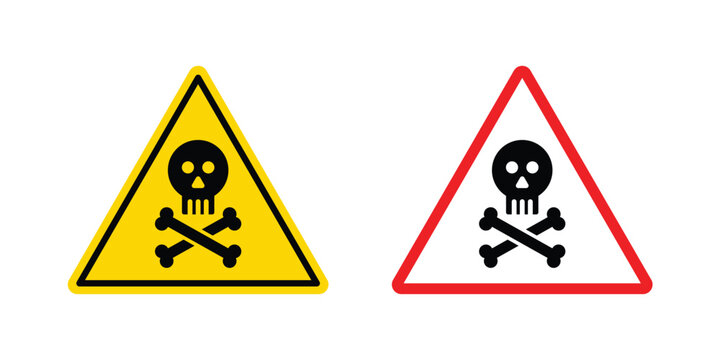 Toxic sign outline drawing and clipart version
